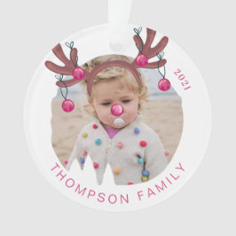 Jingle The Way Fun Foto Rentier Antler Bells Ornament