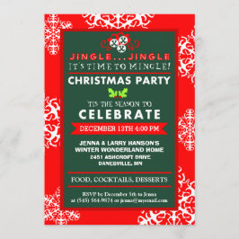 Jingle Time to Mingle Red Green Christmas Einladung