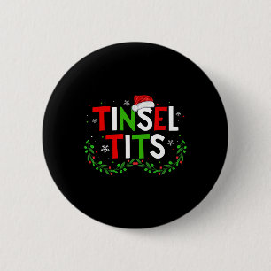 Jingle Tinsel Matching Chestnut Christmas Couple Button