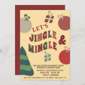 Jingle und Mingle bunte Ornamente Urlaub Einladung (Vorne/Hinten)