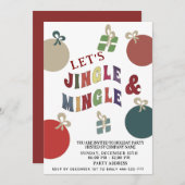 Jingle und Mingle bunte Ornamente Urlaub Einladung (Vorne/Hinten)