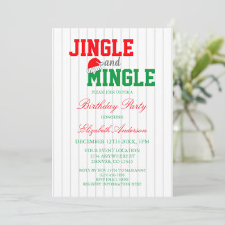Jingle und Mingle Christmas Birthday Einladung