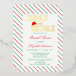Jingle und Mingle Christmas Brautparty Folieneinladung