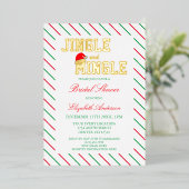 Jingle und Mingle Christmas Brautparty Folieneinladung (Stehend vorne)