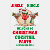 Jingle und Mingle Christmas Cocktail Party Mattier Acrylschild (Vorderseite)