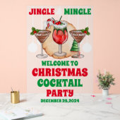 Jingle und Mingle Christmas Cocktail Party Mattier Acrylschild (Hochzeit)