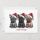 Jingle und Mingle Christmas French Bulldog Einladung (Vorderseite)