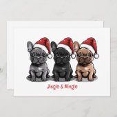 Jingle und Mingle Christmas French Bulldog Einladung (Vorne/Hinten)