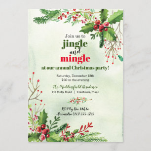 Jingle und Mingle Christmas Party Einladung