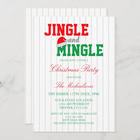 Jingle und Mingle Christmas Party Einladung (Vorne/Hinten)
