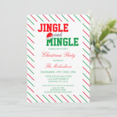 Jingle und Mingle Christmas Party Einladung (Stehend Vorderseite)