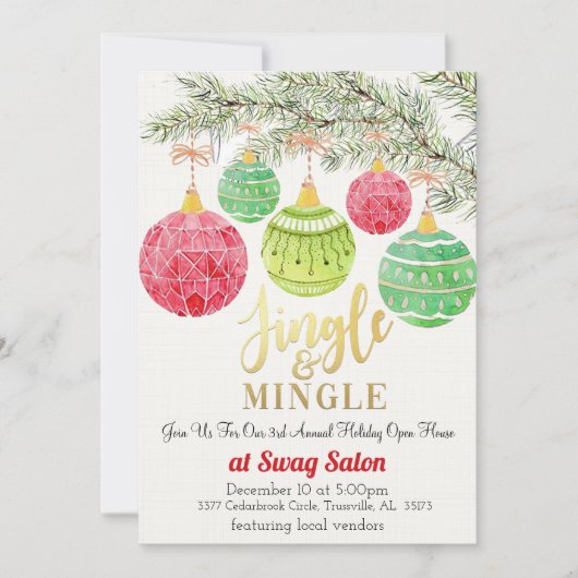 Jingle und Mingle Christmas Party Einladung (Vorderseite)