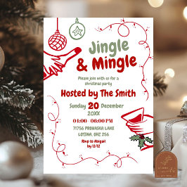 Jingle und Mingle Christmas Party Einladung