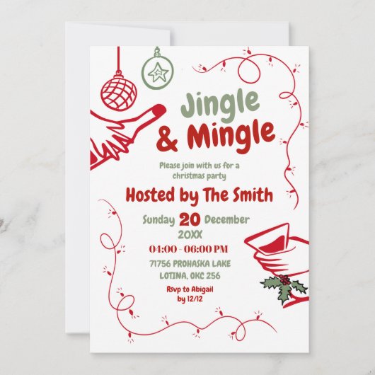 Jingle und Mingle Christmas Party Einladung (Vorderseite)