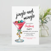 Jingle und Mingle Christmas Party Einladung (Stehend Vorderseite)