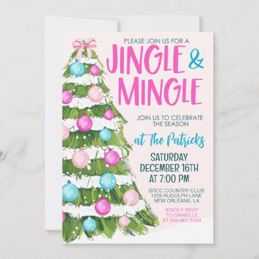 Jingle und Mingle Christmas Party Einladung (Vorderseite)