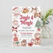 Jingle und Mingle Christmas Party Einladung (Stehend Vorderseite)