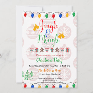 Jingle und Mingle Christmas Party Green Einladung