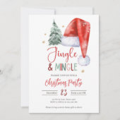 Jingle und Mingle Christmas Party Holiday Santa Einladung (Vorderseite)