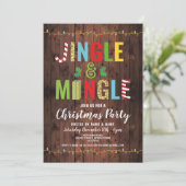 Jingle und Mingle Christmas Party Holidays Woliday Einladung (Stehend Vorderseite)