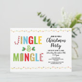 Jingle und Mingle Christmas Party Holly Holidays Einladung (Stehend Vorderseite)