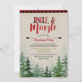 Jingle und Mingle Christmas Party Lumberjack Einladung (Vorderseite)
