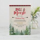 Jingle und Mingle Christmas Party Lumberjack Einladung (Stehend Vorderseite)