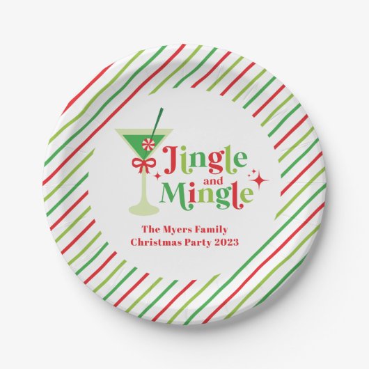 Jingle und Mingle Christmas Party Pappteller (Vorderseite)