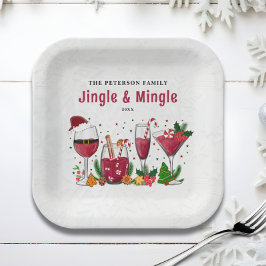 Jingle und Mingle Christmas Party Pappteller