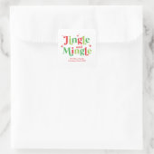 Jingle und Mingle Christmas Party Quadratischer Aufkleber (Tasche)