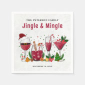 Jingle und Mingle Christmas Party Serviette (Vorderseite)