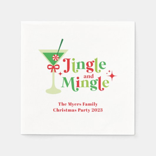 Jingle und Mingle Christmas Party Serviette (Vorderseite)