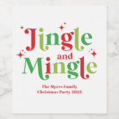 Jingle und Mingle Christmas Party Weinetikett (Einzelnes Label)