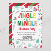 Jingle und Mingle Christmas Party white and gold Einladung (Vorne/Hinten)