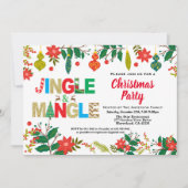 Jingle und Mingle Christmas Party white and gold Einladung (Vorderseite)