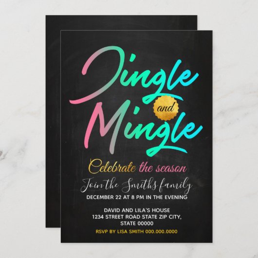 Jingle und Mingle Einladung (Vorne/Hinten)