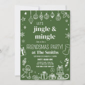 Jingle und Mingle Hand Drawing Weihnachtsfest Part Einladung (Vorderseite)