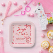 Jingle und Mingle Hand zeichnen Weihnachts-Party Pappteller (Party)