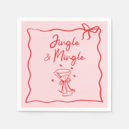 Jingle und Mingle Handzeichnetes Weihnachtsfest-Pa Serviette