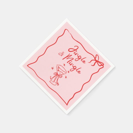 Jingle und Mingle Handzeichnetes Weihnachtsfest-Pa Serviette (Ecke)