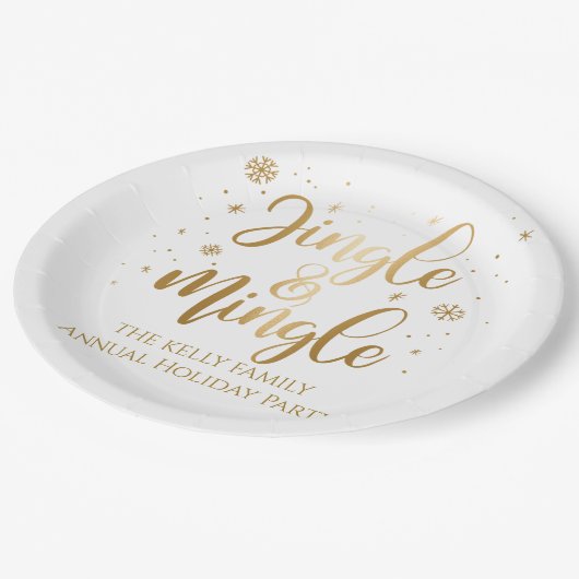Jingle und Mingle Holiday Napkins Pappteller (Schrägansicht)