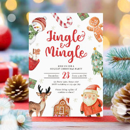 Jingle und Mingle Holiday Party Weihnachten Einladung