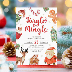 Jingle und Mingle Holiday Party Weihnachten Einladung