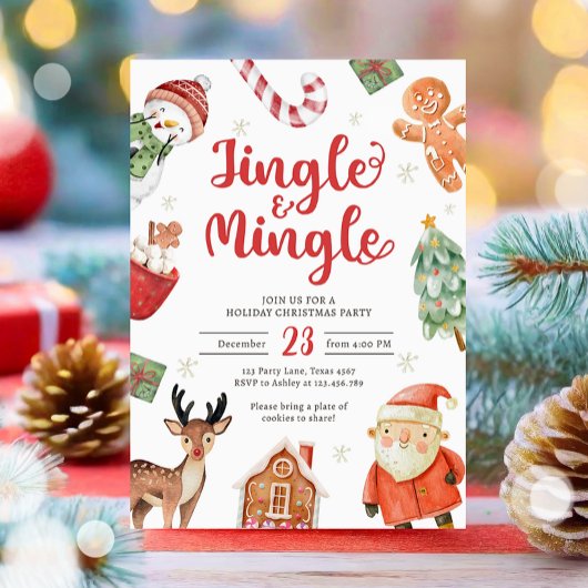 Jingle und Mingle Holiday Party Weihnachten Einladung