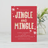 Jingle und Mingle Holiday Weihnachts-Party Einladung (Stehend Vorderseite)
