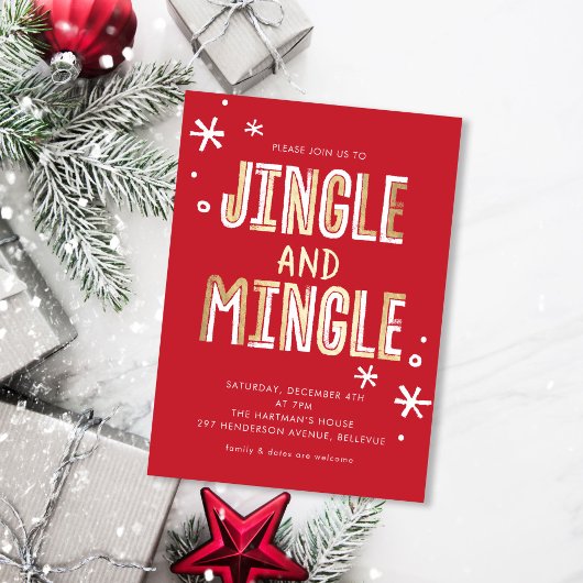 Jingle und Mingle Holiday Weihnachts-Party Einladung