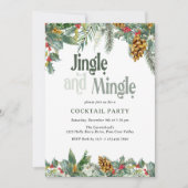Jingle und Mingle Holly Pine Christmas Cocktail Einladung (Vorderseite)