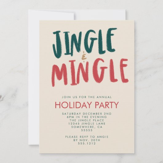 JINGLE UND MINGLE INVITE EINLADUNG (Vorderseite)