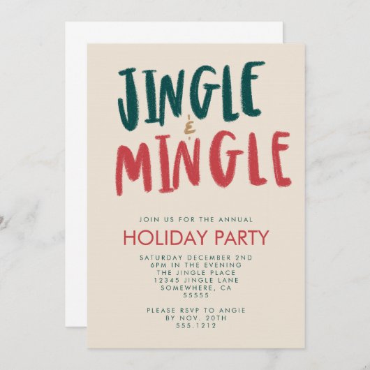 JINGLE UND MINGLE INVITE EINLADUNG (Vorne/Hinten)