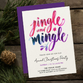 Jingle und Mingle - Modern Lila Pink Brush Script Einladung